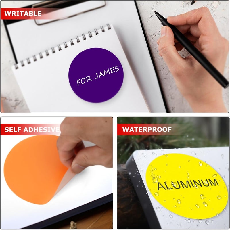 YIKIADA 40 PCS Dot Stickers 4" Round Labels Large Circle Color Coding Moving Decals Price Tags for Office Classroom Home Yard Sale Line up 10 Colors - Image 3